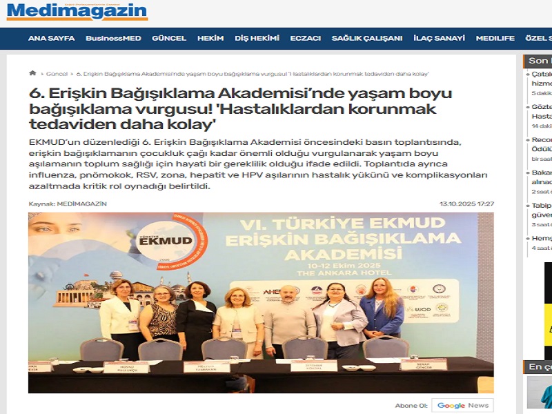 6. Erişkin Bağışıklama Akademisi’nde yaşam boyu bağışıklama vurgusu! 'Hastalıklardan korunmak tedaviden daha kolay'